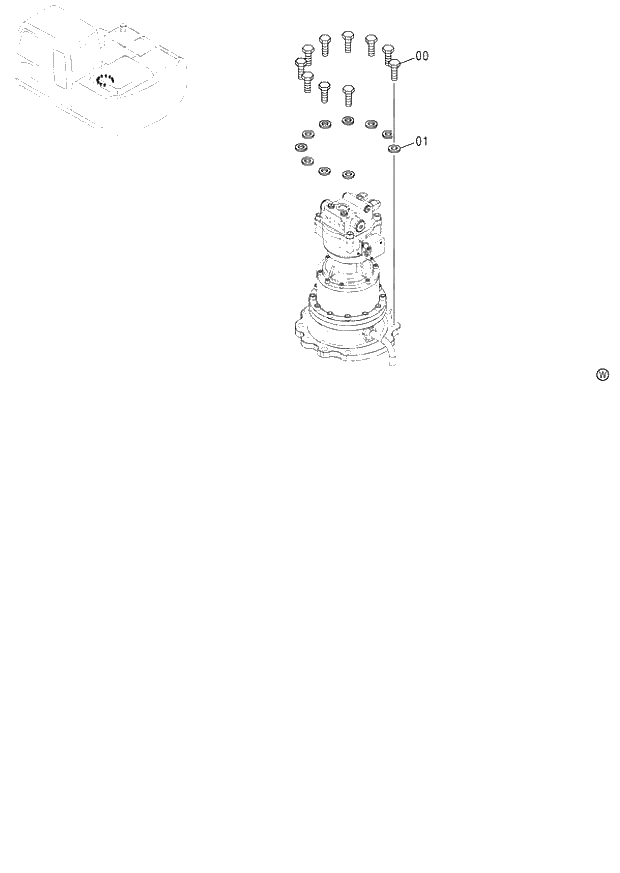 Схема запчастей Hitachi ZX130H - 033_SWING DEVICE SUPPORT (060001-). 01 UPPERSTRUCTURE