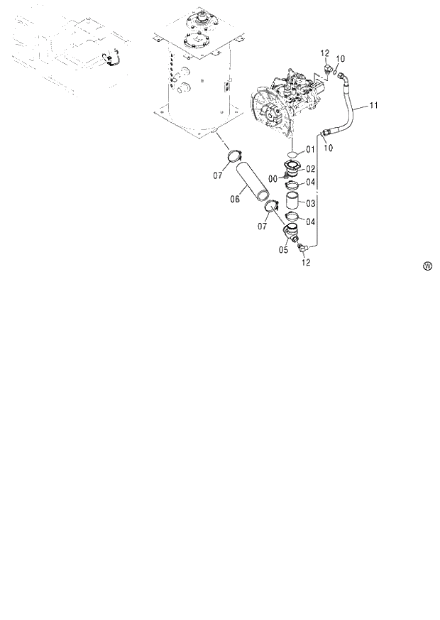 Схема запчастей Hitachi ZX120 - 037_SUCTION PIPING (060001-). 01 UPPERSTRUCTURE
