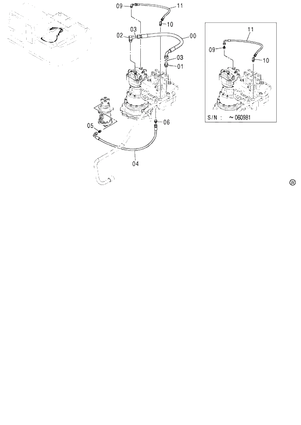 Схема запчастей Hitachi ZX130LCN - 041_DRAIN PIPING (060001-). 01 UPPERSTRUCTURE