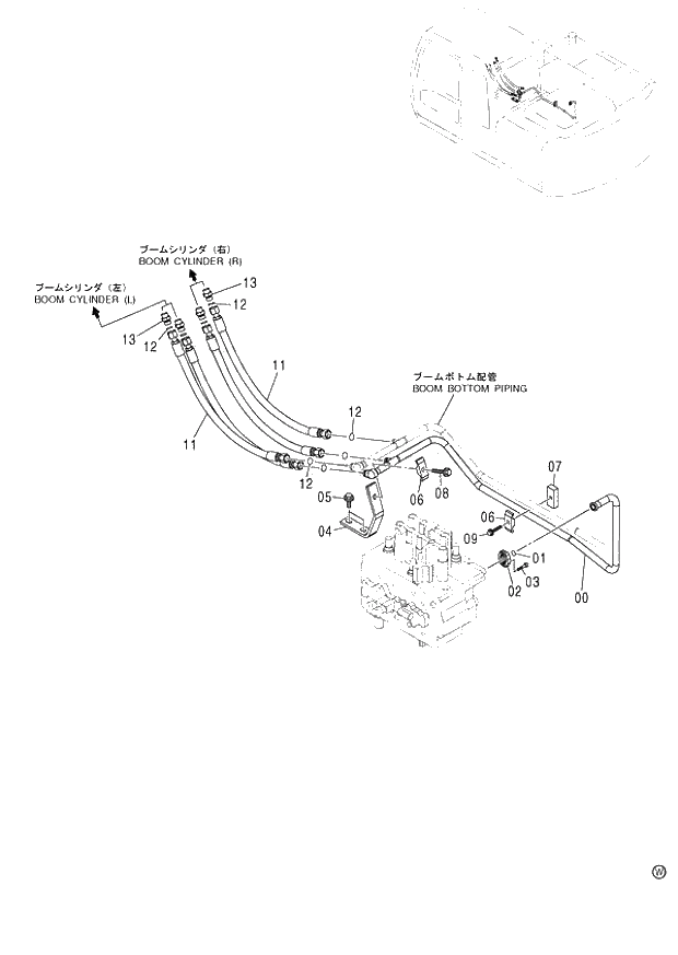 Схема запчастей Hitachi ZX130H - 042_MAIN PIPING (1) (060001-). 01 UPPERSTRUCTURE