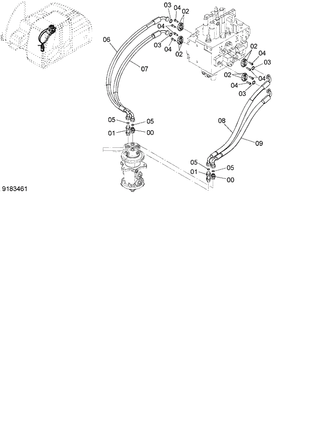 Схема запчастей Hitachi ZX120-E - 045_MAIN PIPING (4) (060001-). 01 UPPERSTRUCTURE