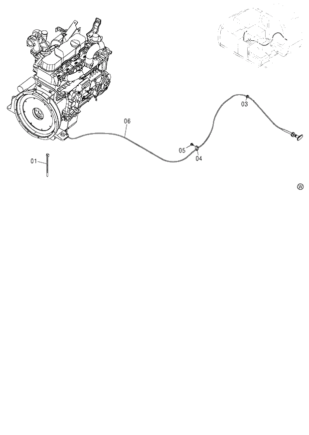 Схема запчастей Hitachi ZX130H - 053_ENGINE STOP CABLE (AUTO. ENGINE CONTROL) (060001-). 01 UPPERSTRUCTURE