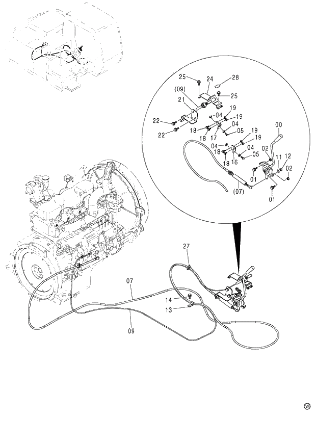 Схема запчастей Hitachi ZX130H - 054MANUAL ENGINE CONTROL (060001-). 01 UPPERSTRUCTURE