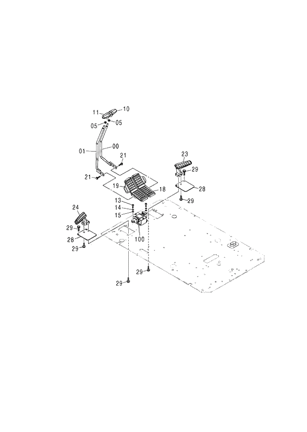 Схема запчастей Hitachi ZX120-E - 057_CONTROL LEVER (TRAVEL) 120,E,130,H (060001-). 01 UPPERSTRUCTURE