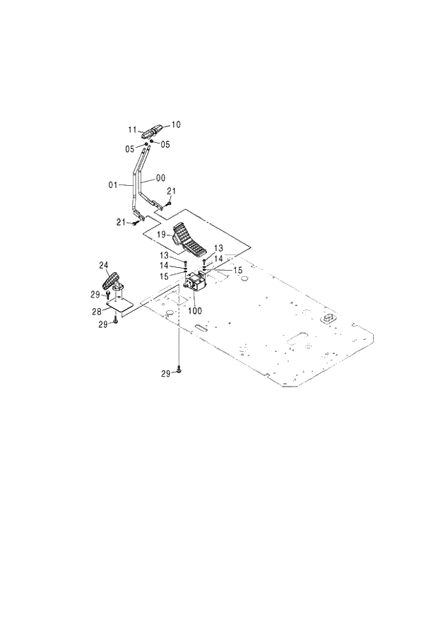 Схема запчастей Hitachi ZX130 - 058_CONTROL LEVER (TRAVEL) K (060001-). 01 UPPERSTRUCTURE