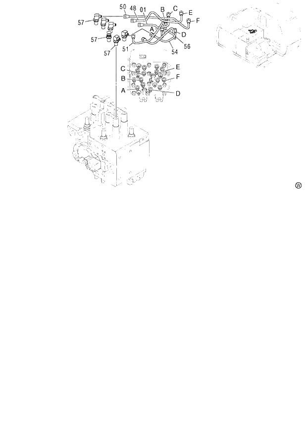 Схема запчастей Hitachi ZX120-E - 070_PILOT PIPING (D-2) (060001-). 01 UPPERSTRUCTURE