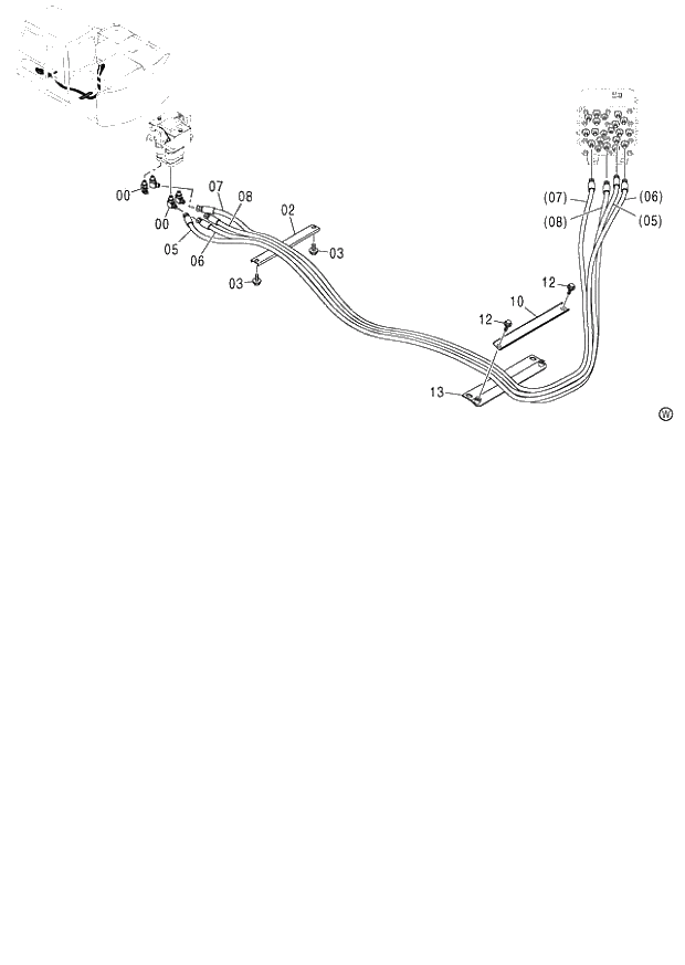 Схема запчастей Hitachi ZX130H - 071_PILOT PIPING (E) (060001-). 01 UPPERSTRUCTURE