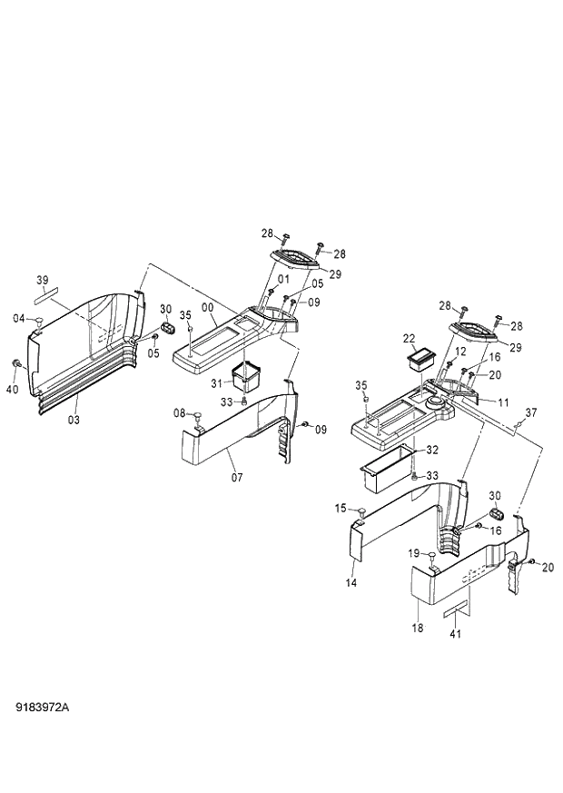 Схема запчастей Hitachi ZX130H - 079_CONSOLE COVER (AUTO. ENGINE CONTROL) 120,E,H (060001-). 01 UPPERSTRUCTURE