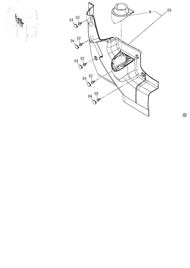 Схема запчастей Hitachi ZX130H - 082_RIGHT COVER 120,E,H,K (060001-). 01 UPPERSTRUCTURE