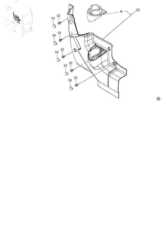 Схема запчастей Hitachi ZX120-E - 083_RIGHT COVER 130 NA (060001-). 01 UPPERSTRUCTURE