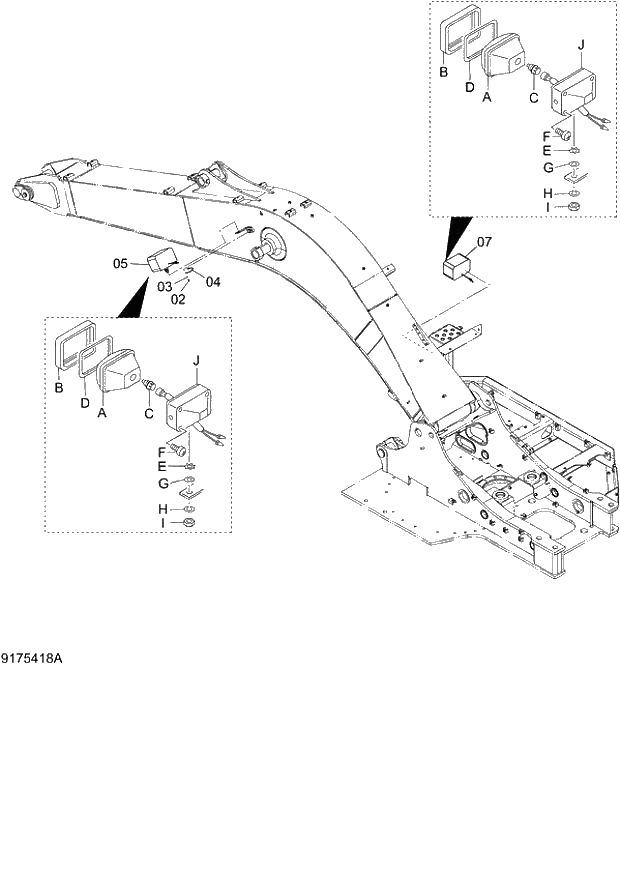 Схема запчастей Hitachi ZX120-E - 088_ELECTRIC PARTS (B) (060001-). 01 UPPERSTRUCTURE