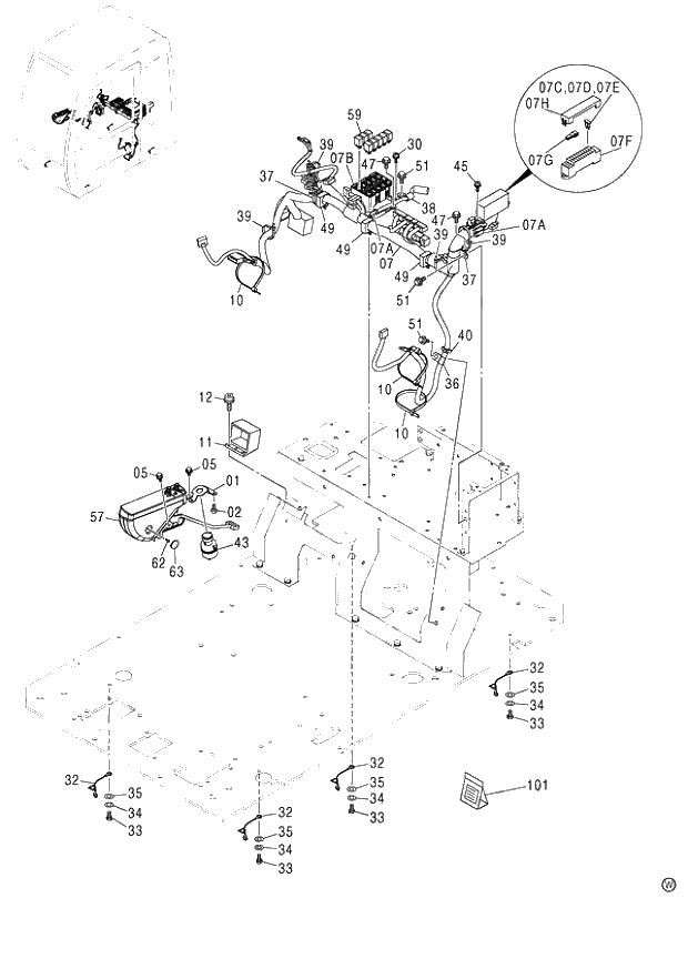 Схема запчастей Hitachi ZX120-E - 095_ELECTRIC PARTS (E)(MANUAL ENGINE CONTROL) (060001-). 01 UPPERSTRUCTURE