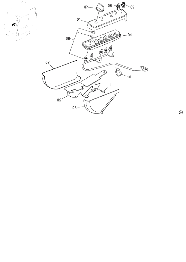 Схема запчастей Hitachi ZX130LCN - 098_SWITCH BOX (AUTO. ENGINE CONTROL) E (060001-). 01 UPPERSTRUCTURE