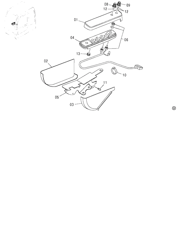Схема запчастей Hitachi ZX120-E - 099_SWITCH BOX (MANUAL ENGINE CONTROL) (060001-). 01 UPPERSTRUCTURE