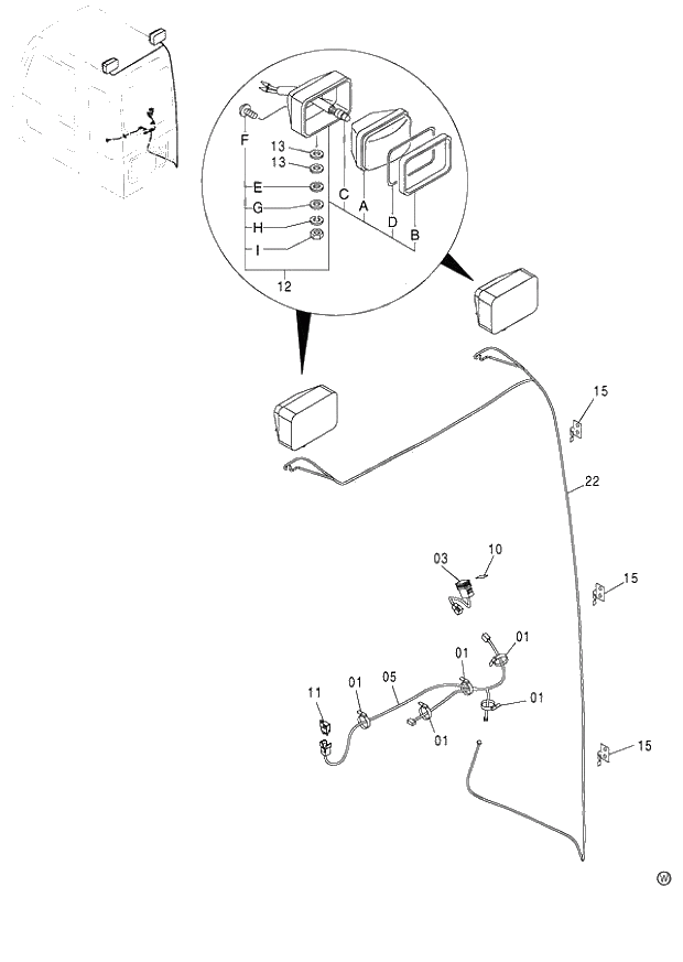 Схема запчастей Hitachi ZX130K - 109_REAR HEAD LAMP (2 LAMP) 130 (060001-). 01 UPPERSTRUCTURE