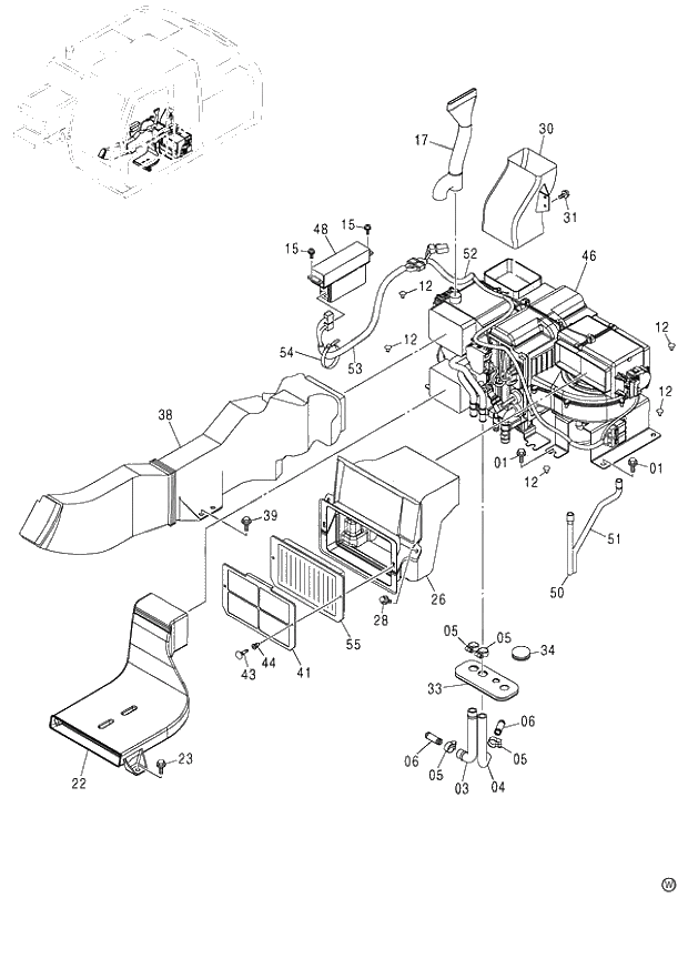 Схема запчастей Hitachi ZX120-E - 119_AIR CONDITIONER (1) (060001-). 01 UPPERSTRUCTURE