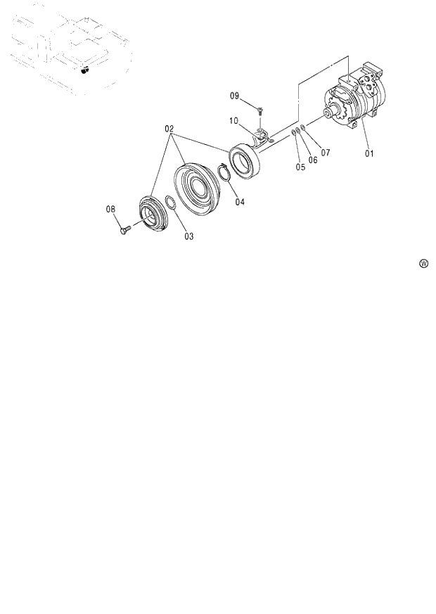 Схема запчастей Hitachi ZX130H - 123_COMPRESSOR (060001-). 01 UPPERSTRUCTURE