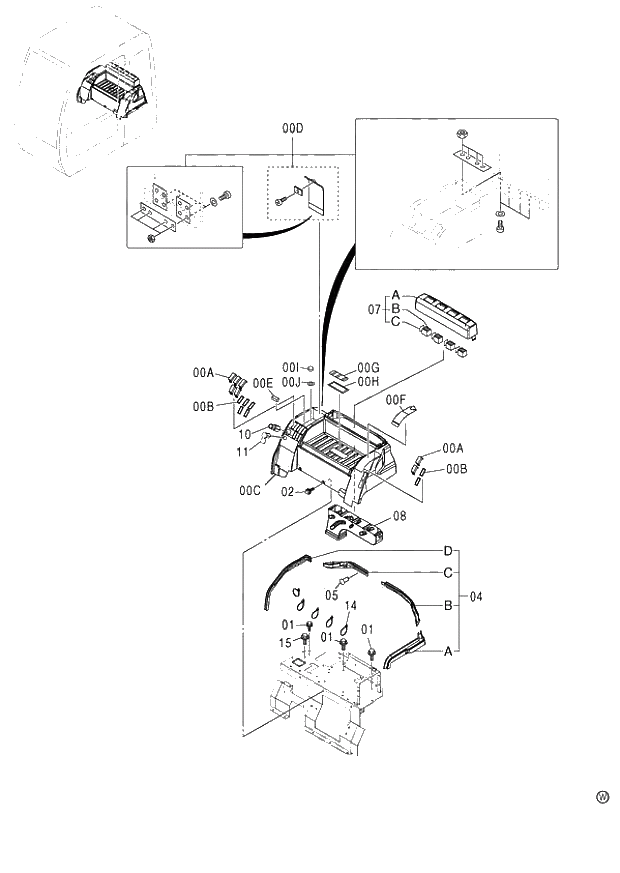 Схема запчастей Hitachi ZX130H - 134_REAR BOX (12V POWER SUPPLY) (060001-). 01 UPPERSTRUCTURE