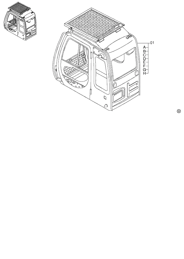 Схема запчастей Hitachi ZX120-E - 138_CAB (HG Type) K (060001-). 01 UPPERSTRUCTURE