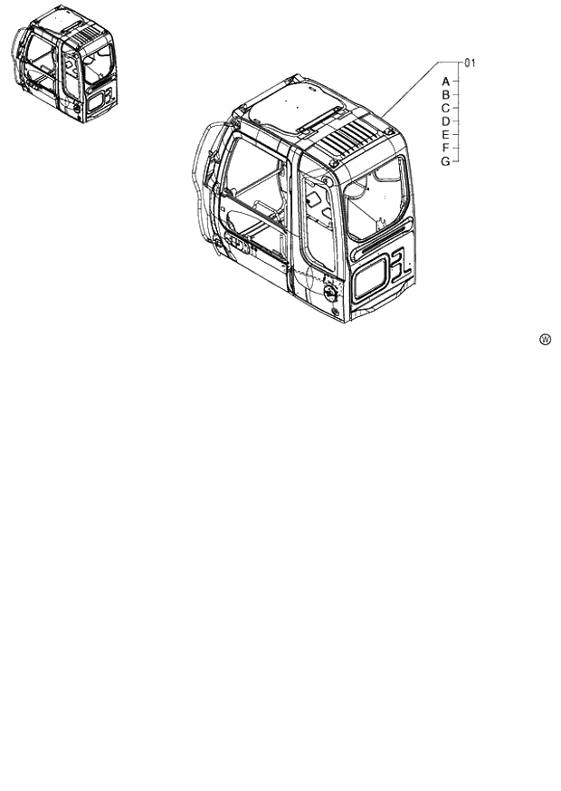 Схема запчастей Hitachi ZX130H - 139_CAB NA (060001-). 01 UPPERSTRUCTURE