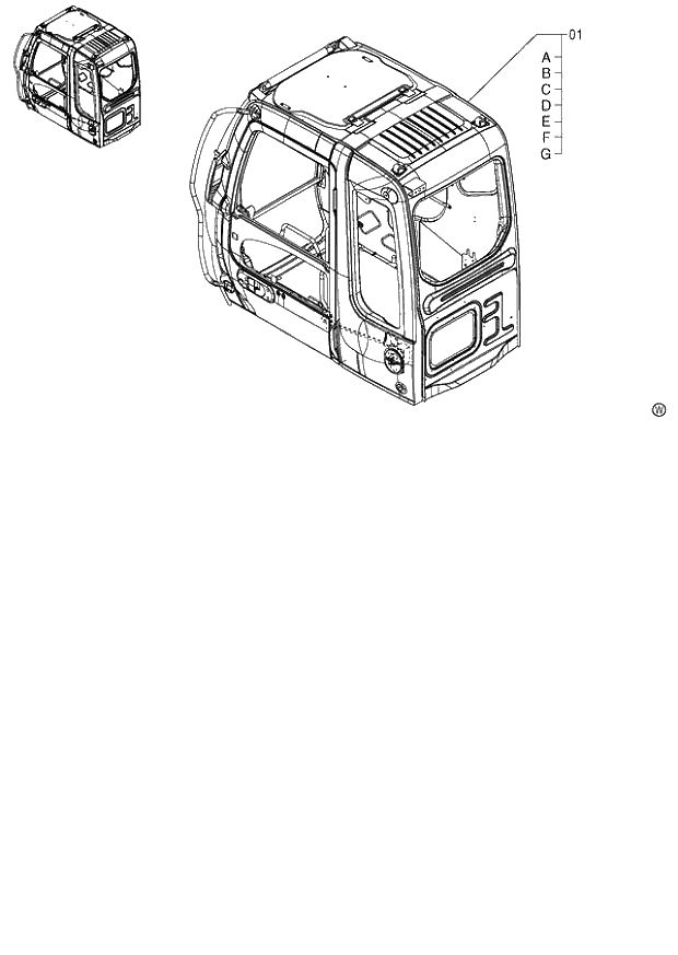 Схема запчастей Hitachi ZX130H - 140_CAB 130 (060001-). 01 UPPERSTRUCTURE