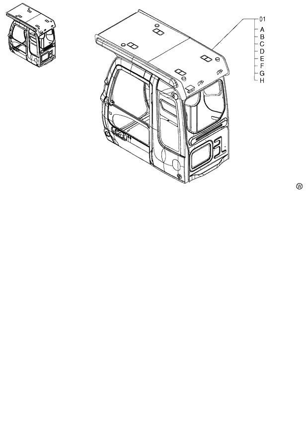 Схема запчастей Hitachi ZX130H - 143_CAB (OPG) 130 (060001-). 01 UPPERSTRUCTURE