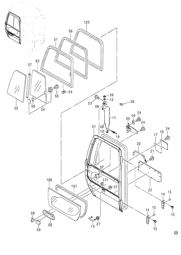 Схема запчастей Hitachi ZX130H - 149_CAB (3) (060001-). 01 UPPERSTRUCTURE