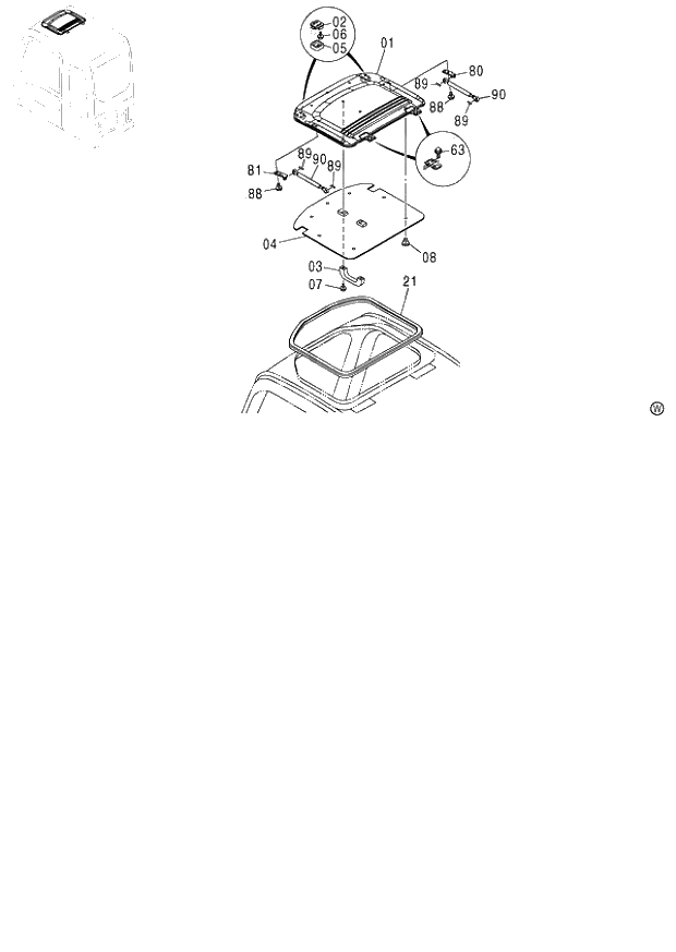 Схема запчастей Hitachi ZX130H - 154_CAB (6) 120,E,H (060001-). 01 UPPERSTRUCTURE