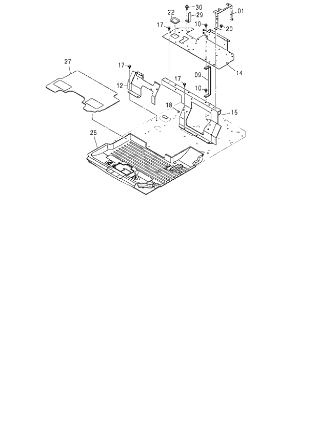 Схема запчастей Hitachi ZX120-E - 173_FLOOR PARTS (060001-). 01 UPPERSTRUCTURE