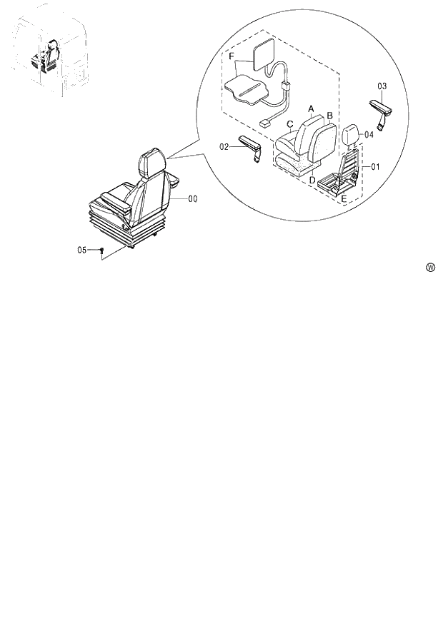 Схема запчастей Hitachi ZX130K - 180_AIR-SUSPENSION SEAT (WITH HEATER) 130 (060001-). 01 UPPERSTRUCTURE