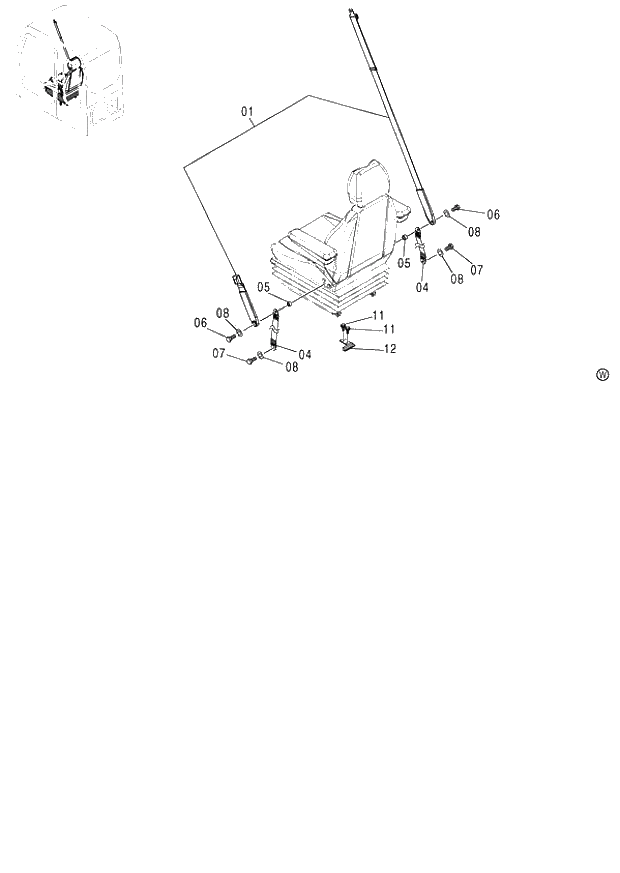 Схема запчастей Hitachi ZX120-E - 182_SEAT BELT (SUSPENSION SEAT) STD (060001-). 01 UPPERSTRUCTURE