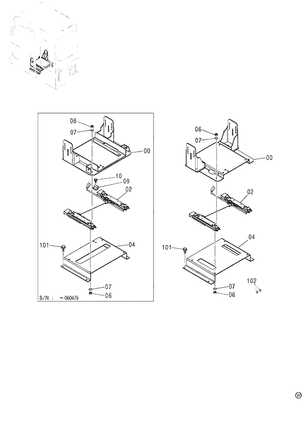 Схема запчастей Hitachi ZX130H - 186_SEAT STAND (SUSPENSION) STD (060001-). 01 UPPERSTRUCTURE