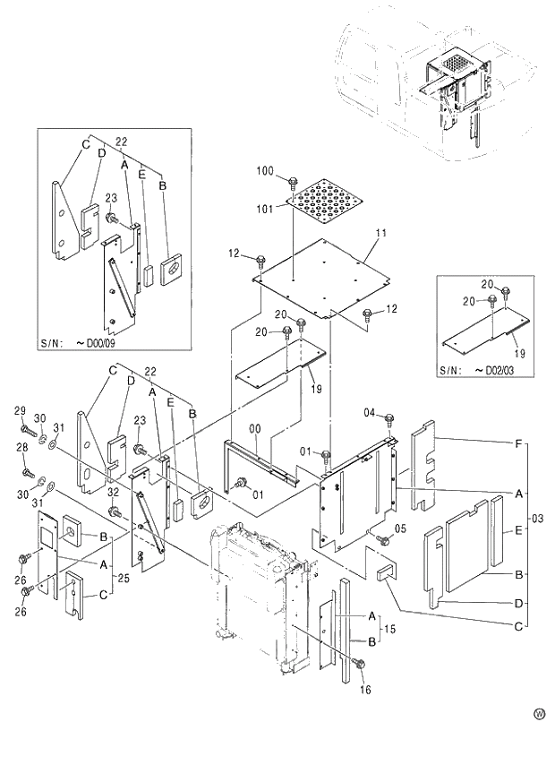 Схема запчастей Hitachi ZX120-E - 192_COVER (4) E (060001-). 01 UPPERSTRUCTURE