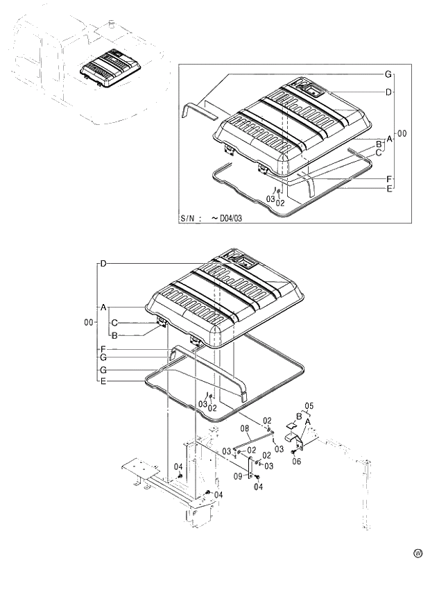 Схема запчастей Hitachi ZX130 - 199_ENGINE COVER (060001-). 01 UPPERSTRUCTURE