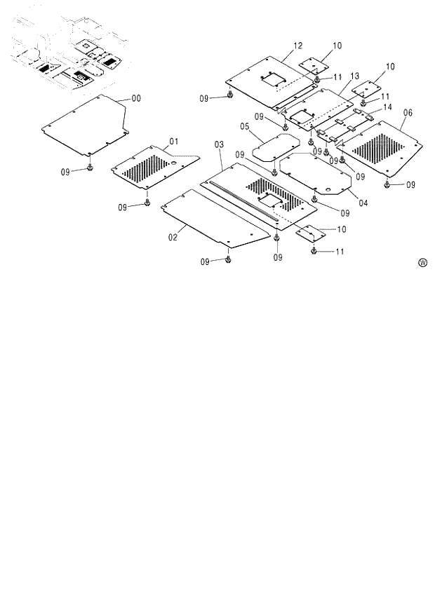 Схема запчастей Hitachi ZX120-E - 202_UNDER COVER (B Type) H,K (060001-). 01 UPPERSTRUCTURE