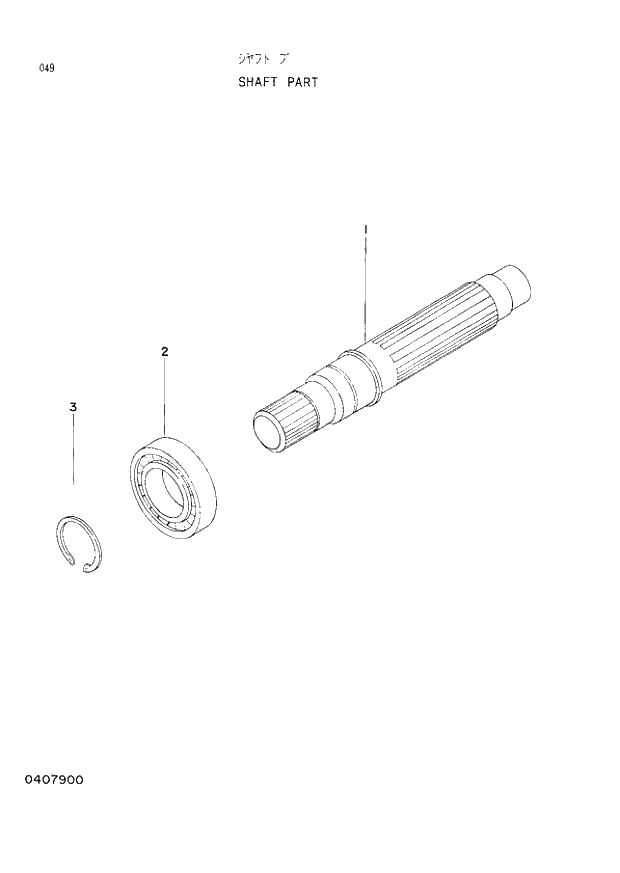 Схема запчастей Hitachi EX120-2 - 049 SHAFT PART (030001 -). 02 MOTOR