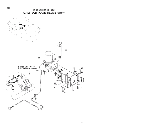 Схема запчастей Hitachi EX370-5 - 465 AUTO. LUBRICATE DEVICE SELECT 03 FRONT