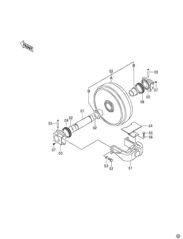 Схема запчастей Hitachi ZX480MTH - 007 FRONT IDLER (MT TRACK) (010001-). 02 UNDERCARRIAGE