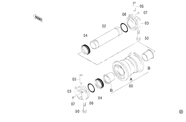 Схема запчастей Hitachi ZX480MT - 013 LOWER ROLLER (MT TRACK) (010001-). 02 UNDERCARRIAGE