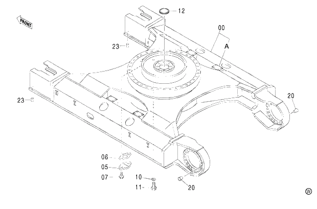 Схема запчастей Hitachi ZX480MTH - 021 TRACK FRAME (STD. TRACK) (010001-). 02 UNDERCARRIAGE