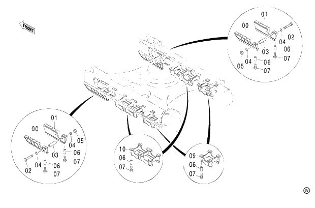 Схема запчастей Hitachi ZX450LC - 023 TRACK GUARD 450H (010001-). 02 UNDERCARRIAGE