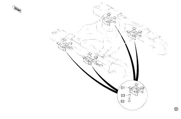 Схема запчастей Hitachi ZX480MT - 026 TRACK GUARD MT (010001-). 02 UNDERCARRIAGE