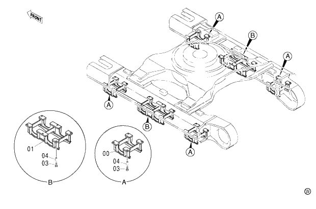 Схема запчастей Hitachi ZX480MTH - 027 TRACK GUARD MTH (010001-). 02 UNDERCARRIAGE