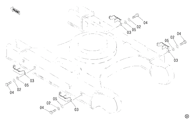 Схема запчастей Hitachi ZX450LC - 029 TRACK SIDE STEP 460 (050001-). 02 UNDERCARRIAGE