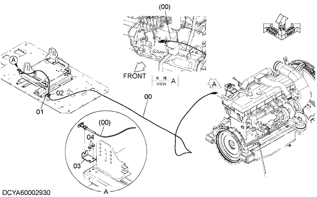 Схема запчастей Hitachi ZX470R-5G - 013 ENGINE STOP CABLE 09 ELECTRIC SYSTEM