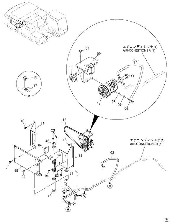 Схема запчастей Hitachi ZX450H - 006 AIR CONDITIONER (2-2) 460 (050001-). 01 UPPERSTRUCTURE