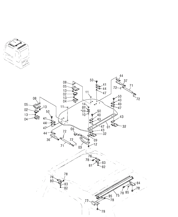 Схема запчастей Hitachi ZX450LC - 026 CAB (6) 460 (050001-). 01 UPPERSTRUCTURE