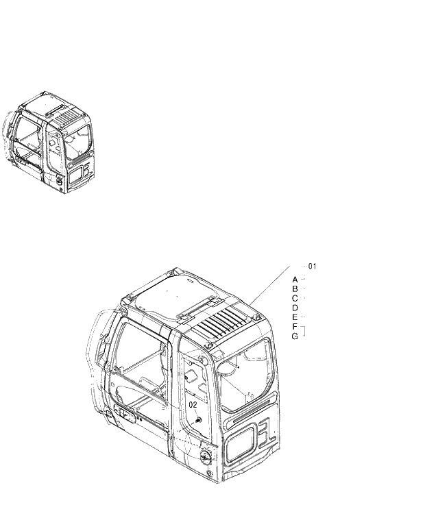 Схема запчастей Hitachi ZX450LCH - 030 CAB (STD) 460 (050001-). 01 UPPERSTRUCTURE