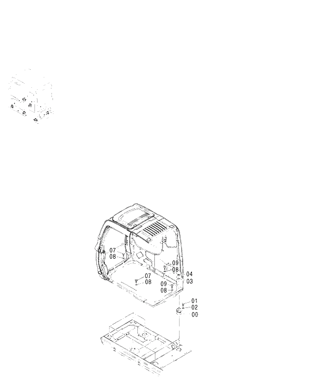 Схема запчастей Hitachi ZX450LC - 037 CAB SUPPORT 450,460,MT (450,MT 010001-460 050001-). 01 UPPERSTRUCTURE