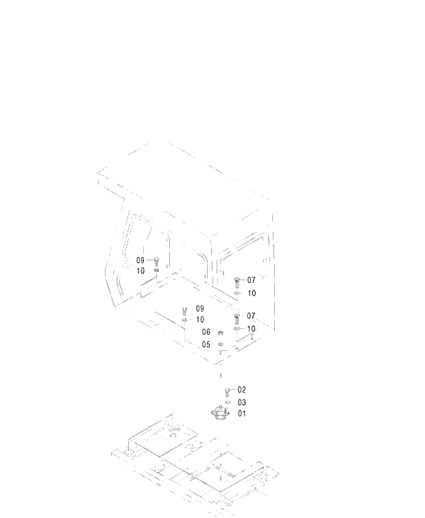 Схема запчастей Hitachi ZX450 - 038 CAB SUPPORT H,MTH (010001-). 01 UPPERSTRUCTURE